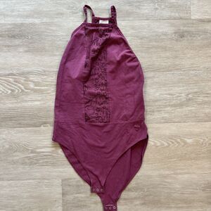 Victoria's Secret PINK Lace Bodysuit Burgandy-Size M